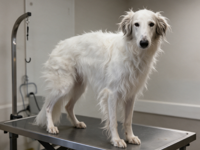 Dog before grooming